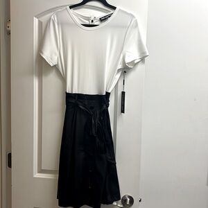 NWT Karl Lagerfeld mixed media fit and flare dress
